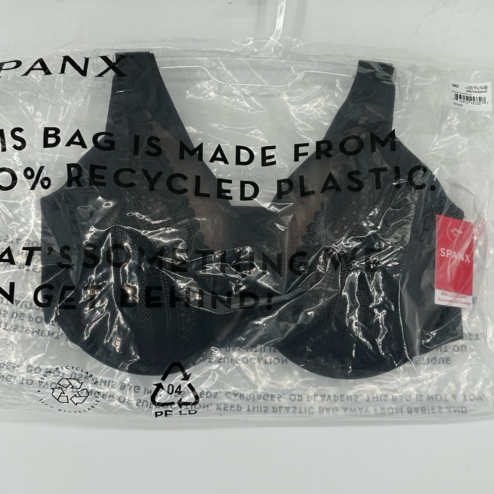 NEW! SPANX Bra-llelujah! Illusion Lace Full Coverage Bra Black 30061R W1 - Picture 3 of 3